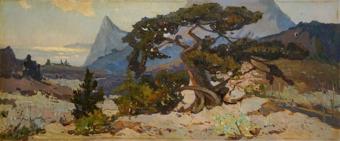 Oil painting Landscape Yarovoy Stepan Kalinovich: Title: Oil painting Landscape Yarovoy Stepan Kalinovich Description: NoVerne 259 *** ABOUT THIS PAINTING *** * TITLE: "Landscape" * ARTISTS: Yarovoy Stepan Kalinovich * SIZE: 81x190 cm/'31.88x74.80
