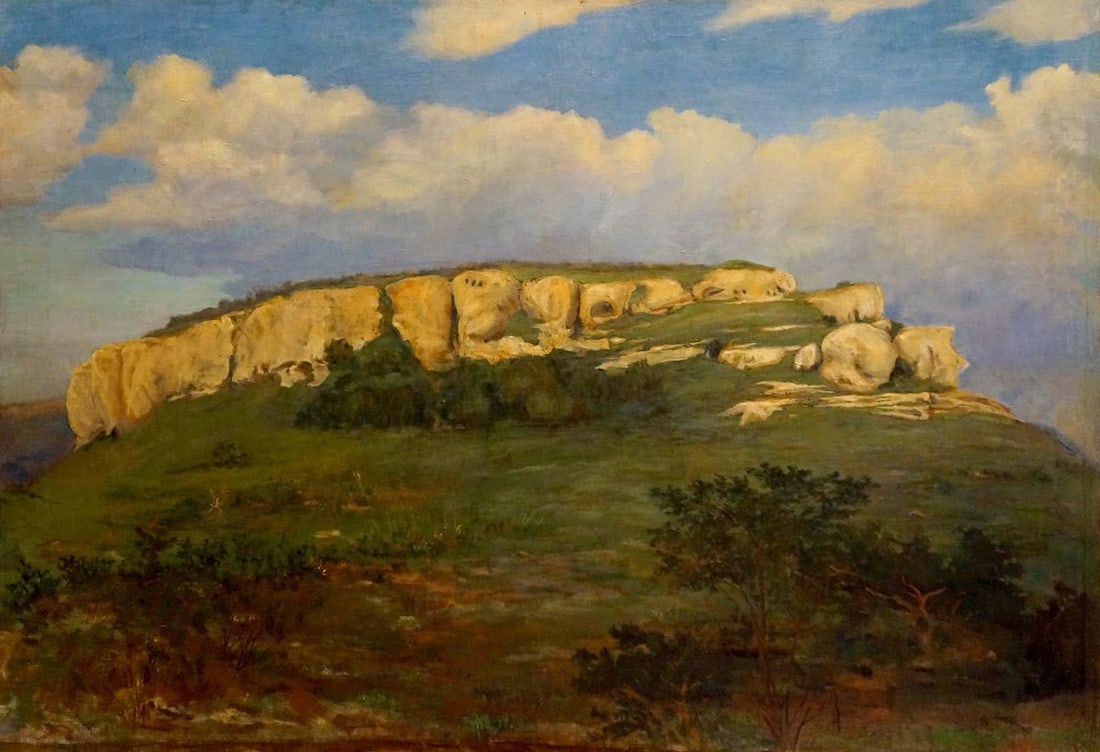 Oil painting On a hill Nagaevskaya Elena Varnavovna: Title: Oil painting On a hill Nagaevskaya Elena Varnavovna Description: NoVerne 267 *** ABOUT THIS PAINTING *** * TITLE: "On a hill" * ARTISTS: Nagaevskaya Elena Varnavovna * SIZE: 94x136 cm/'37.00x53