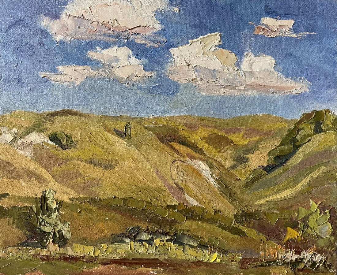 Oil painting It's sunny in the mountains Kapotenko Ivan Ivanovich: Title: Oil painting It's sunny in the mountains Kapotenko Ivan Ivanovich Description: NoGap 39 *** ABOUT THIS PAINTING *** * TITLE: "It's sunny in the mountains" * ARTISTS: Kapotenko Ivan Ivanovich *