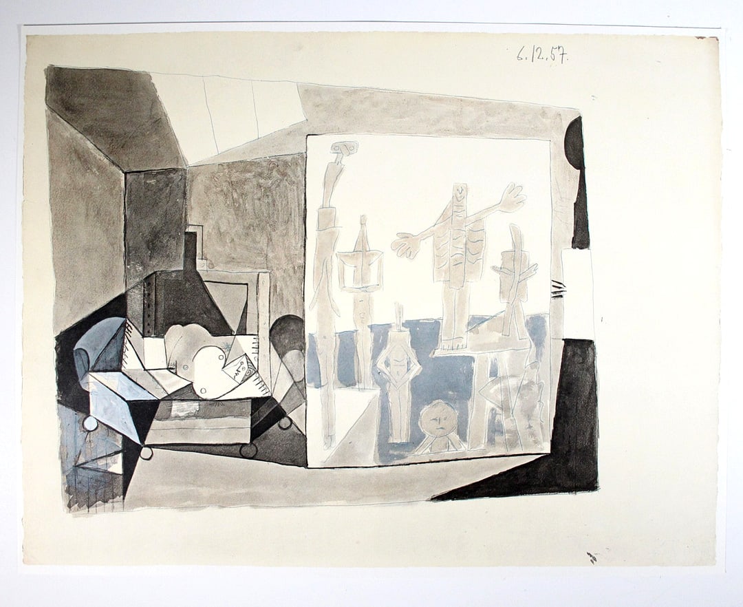 1972 Picasso La Chute D'Icare 6 Edition D'art Skira: Title: 1972 Picasso La Chute D'Icare 6 Edition D'art Skira Description: Title: La Chute D'Icare 6. Artist: Pablo Picasso. Country: Spain. Medium: Heliogravure. Marks: Not signed not umbered, dated in
