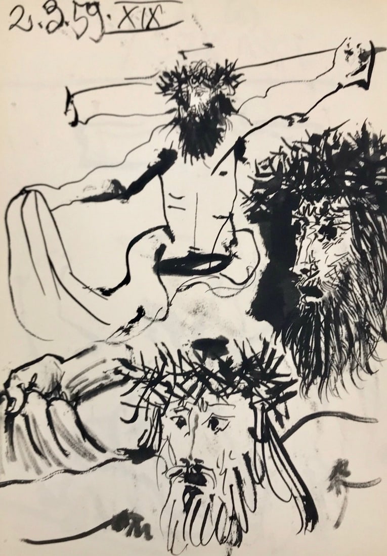 Picasso Toros Y Toreros No. 19 dated 2/3/59: Title: Picasso Toros Y Toreros No. 19 dated 2/3/59 Description: Picasso Toros y Toreros No. 19 dated 2/3/59. Medium: Bichromie. Marks: Not signed, numbered in plate. Paper size: Vellum paper 15 x 11