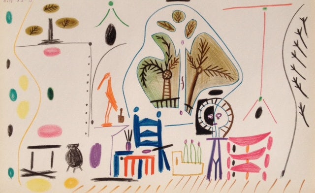 Picasso Sketchbook Carnet de la Californie 2 dated 8/11/1955 (1 of 1)
