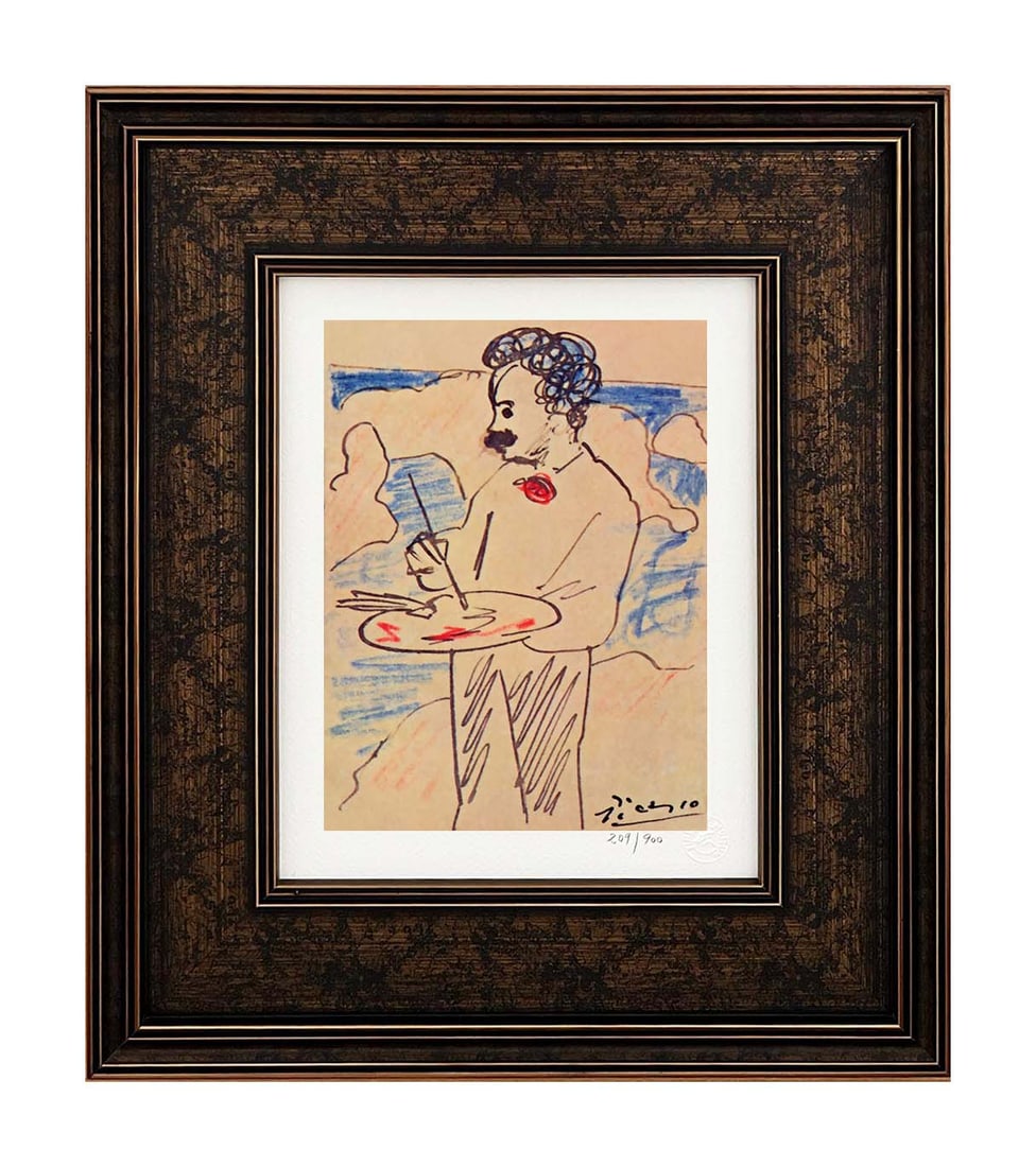 Pablo Picasso Le peintre Limited Edition Framed: Title: Pablo Picasso Le peintre Limited Edition Framed Description: Artist: Pablo Picasso. Country: Spain. Title: Le peintre. Medium: Giclees. Marks: Limited Edition numbered, not signed. Paper: Arche