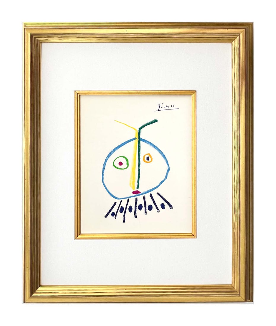 Picasso Lithograph 121 The child girl Framed: Title: Picasso Lithograph 121 The child girl Framed Description: Title: The child girl . Artist: Pablo Picasso. Country: Spain. Medium: Lithograph 121. Marks: Signed in plate, not numbered. Paper Size