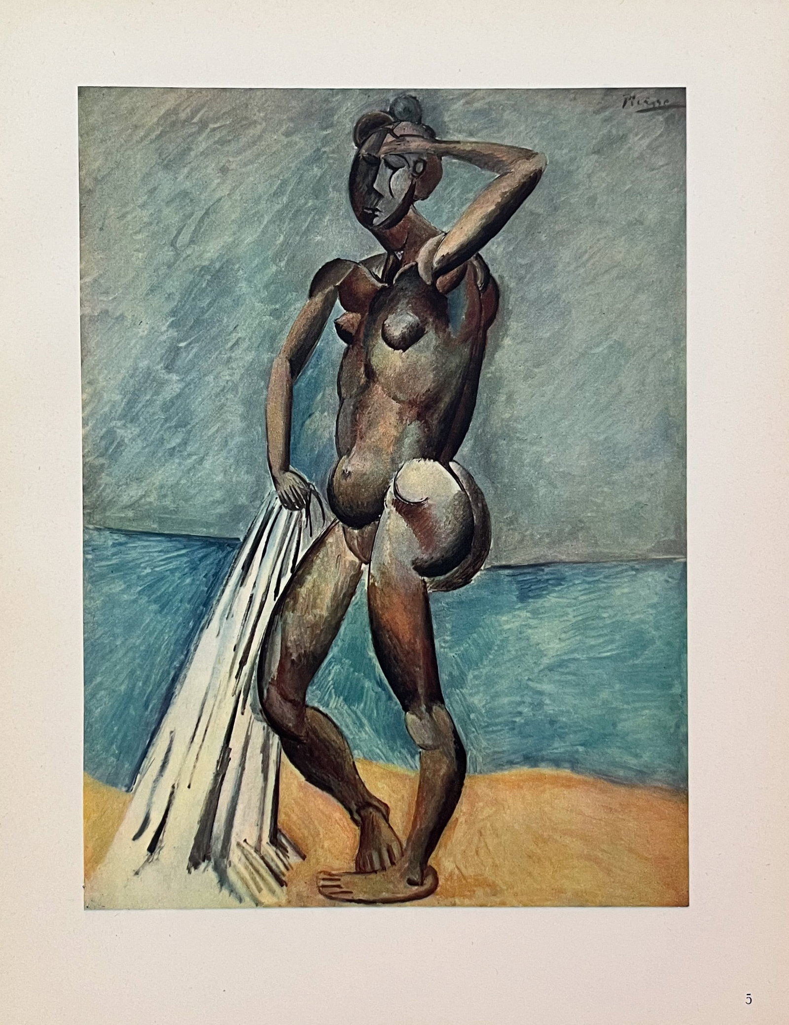 Picasso Heliogravure 5 Baigneuse 1946: Title: Picasso Heliogravure 5 Baigneuse 1946 Description: Artist: Pablo Picasso. Title: Baigneuse. Medium: Heliogravure 5. Marks: Not signed, not numbered. Paper Size: 10.50 x 8.50 inch. Printed: 1946