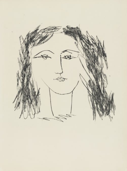 1985 Picasso Heliogravure 5 To a lady who had her ankle bled: Title: 1985 Picasso Heliogravure 5 To a lady who had her ankle bled Description: Artist: Pablo Picasso Country: Spain Medium: Heliogravure 5 Marks: Not signed, not numbered Paper Size: 15 x 11 inches 