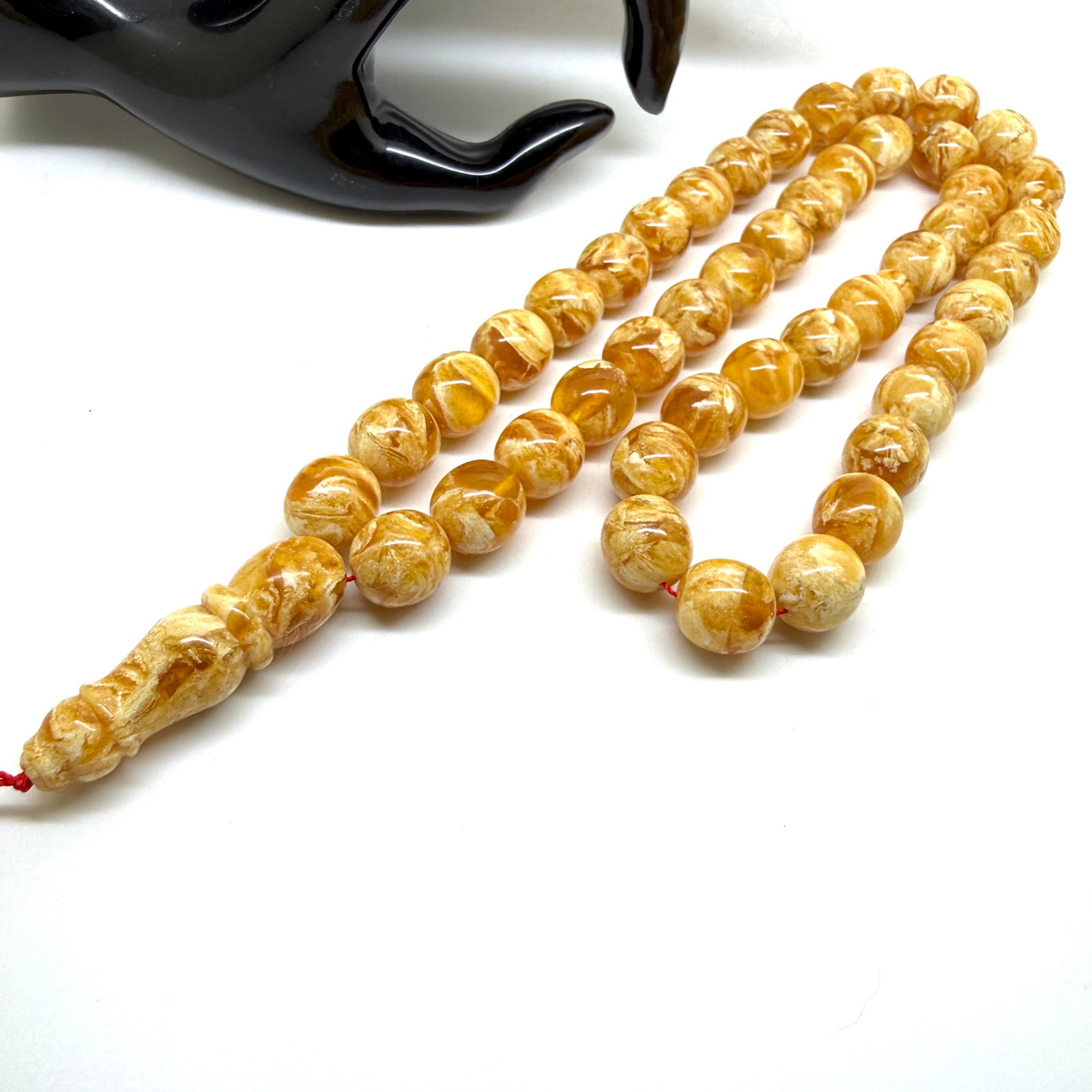 Amazing Amber Tesbih made from Round Amber beads - 8