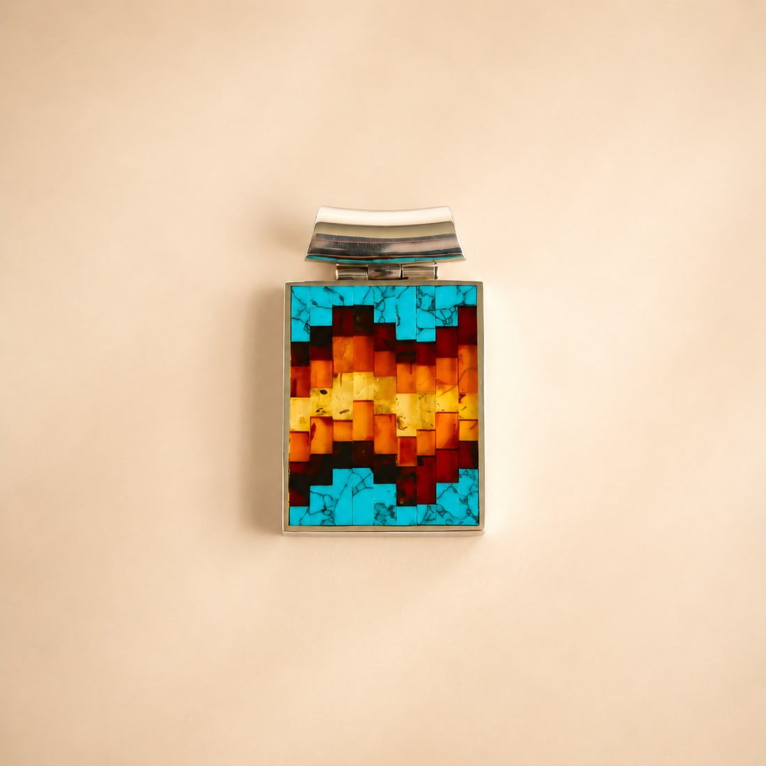 Baltic Amber and Turquoise Necklace- Sterling Silver - 2