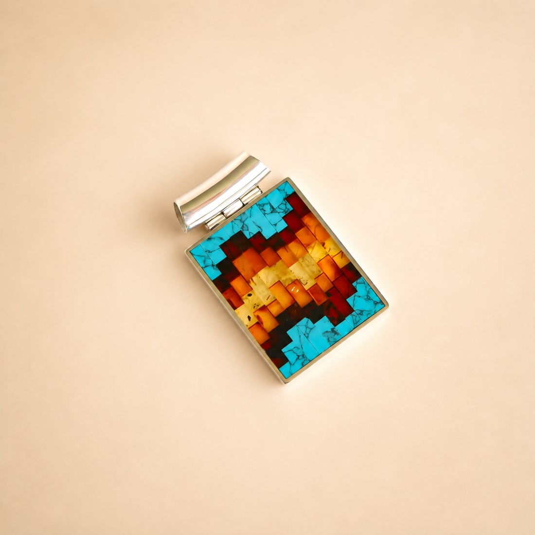 Baltic Amber and Turquoise Necklace- Sterling Silver - 3