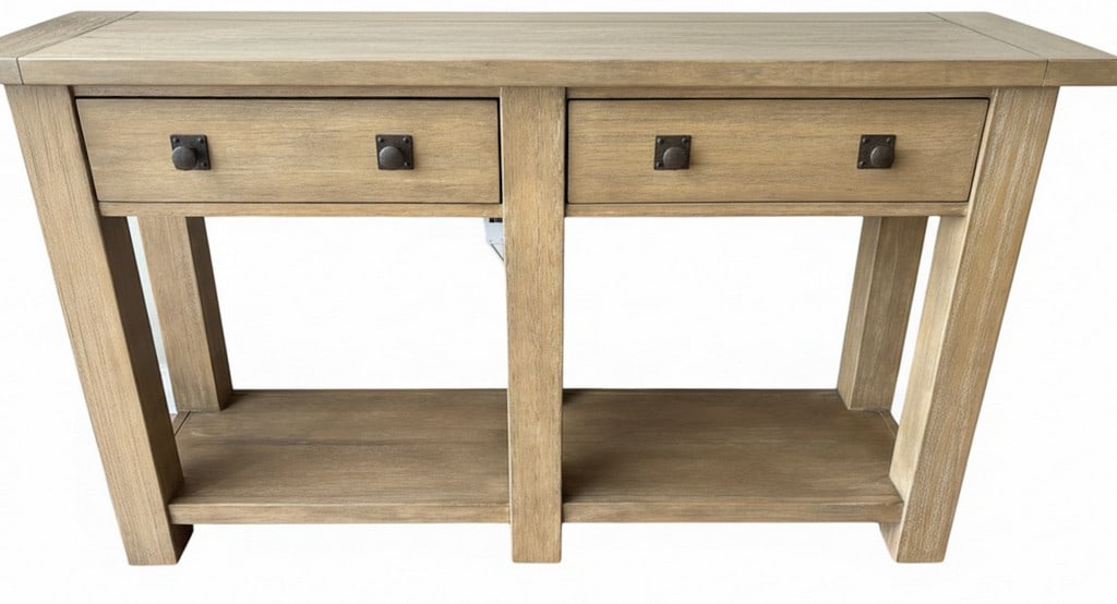 Rustic Oak Two-Drawer Console Table (1 of 5)