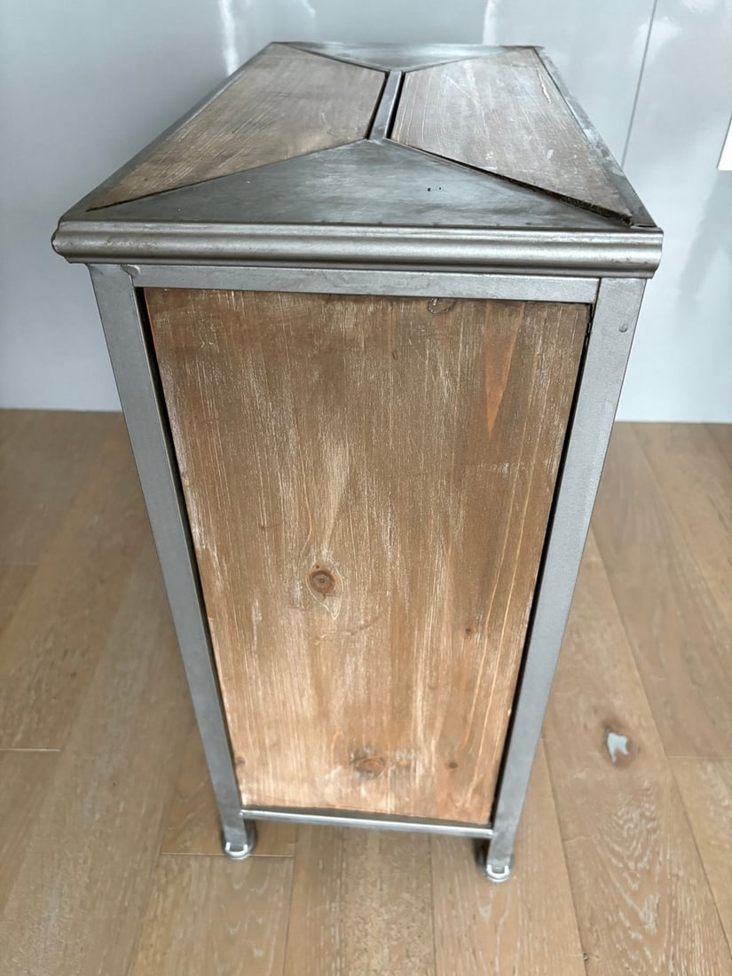Industrial Style Galvanized Metal and Wood Cabinet - 5