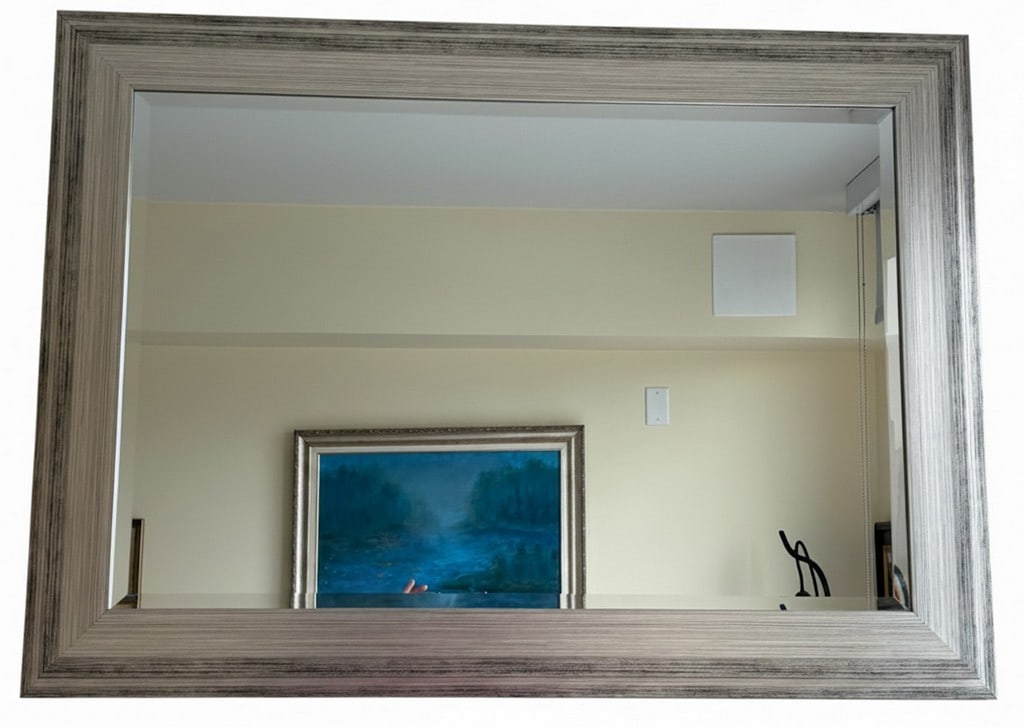 Contemporary Grey Wood Framed Wall Mirror (1 of 4)