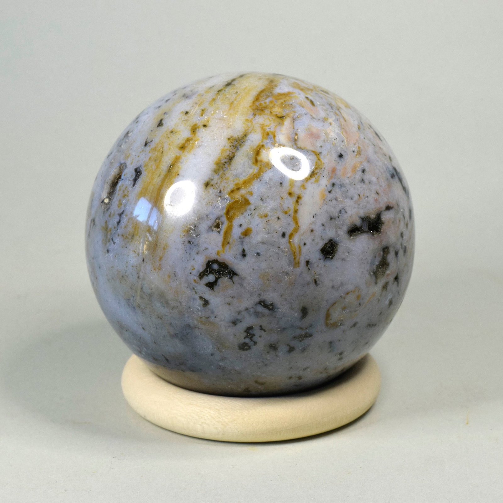 6.9 cm Polished Ocean Jasper sphere - 2