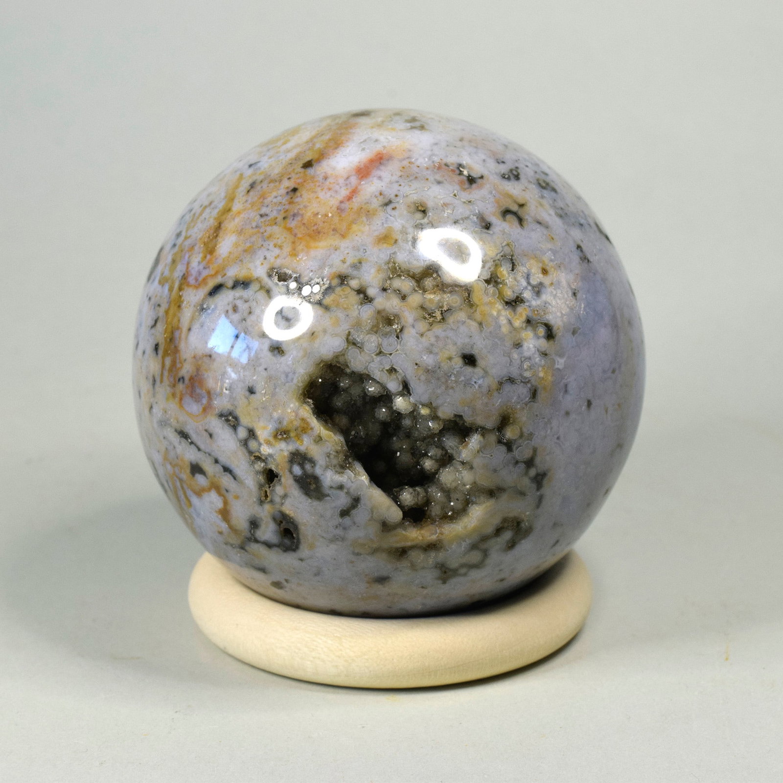 6.9 cm Polished Ocean Jasper sphere - 4