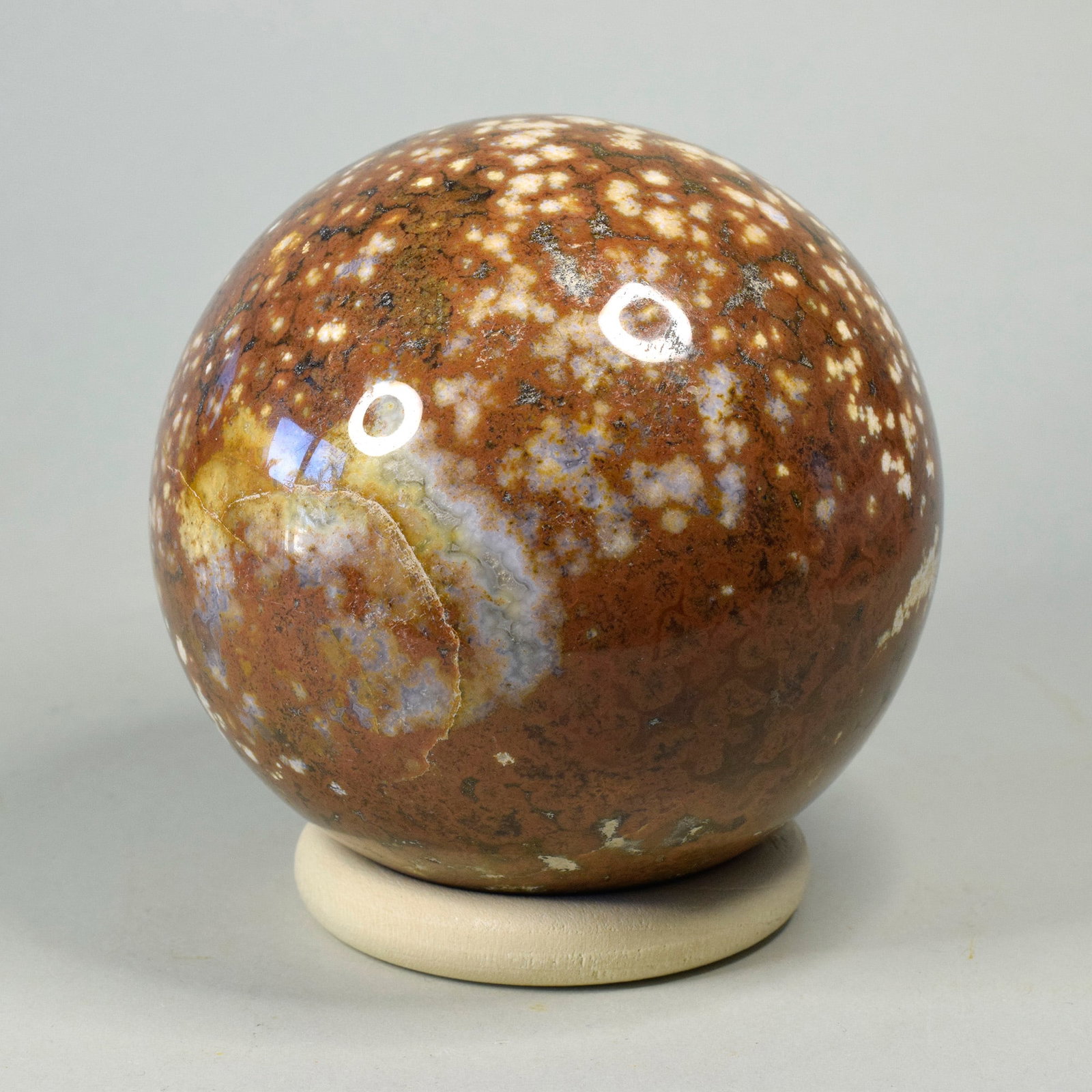 8.2 cm Polished Ocean Jasper sphere (1 of 4)