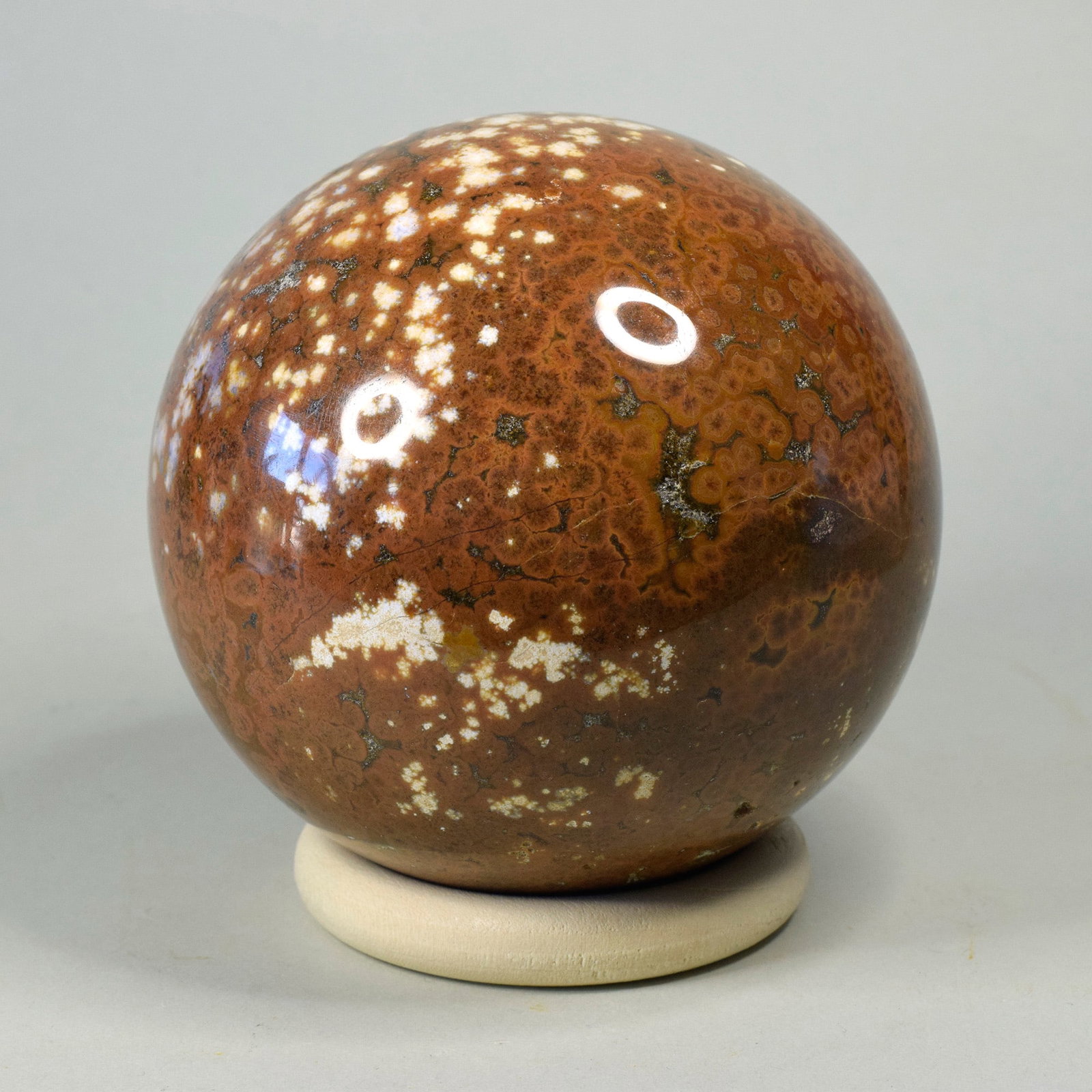 8.2 cm Polished Ocean Jasper sphere - 2