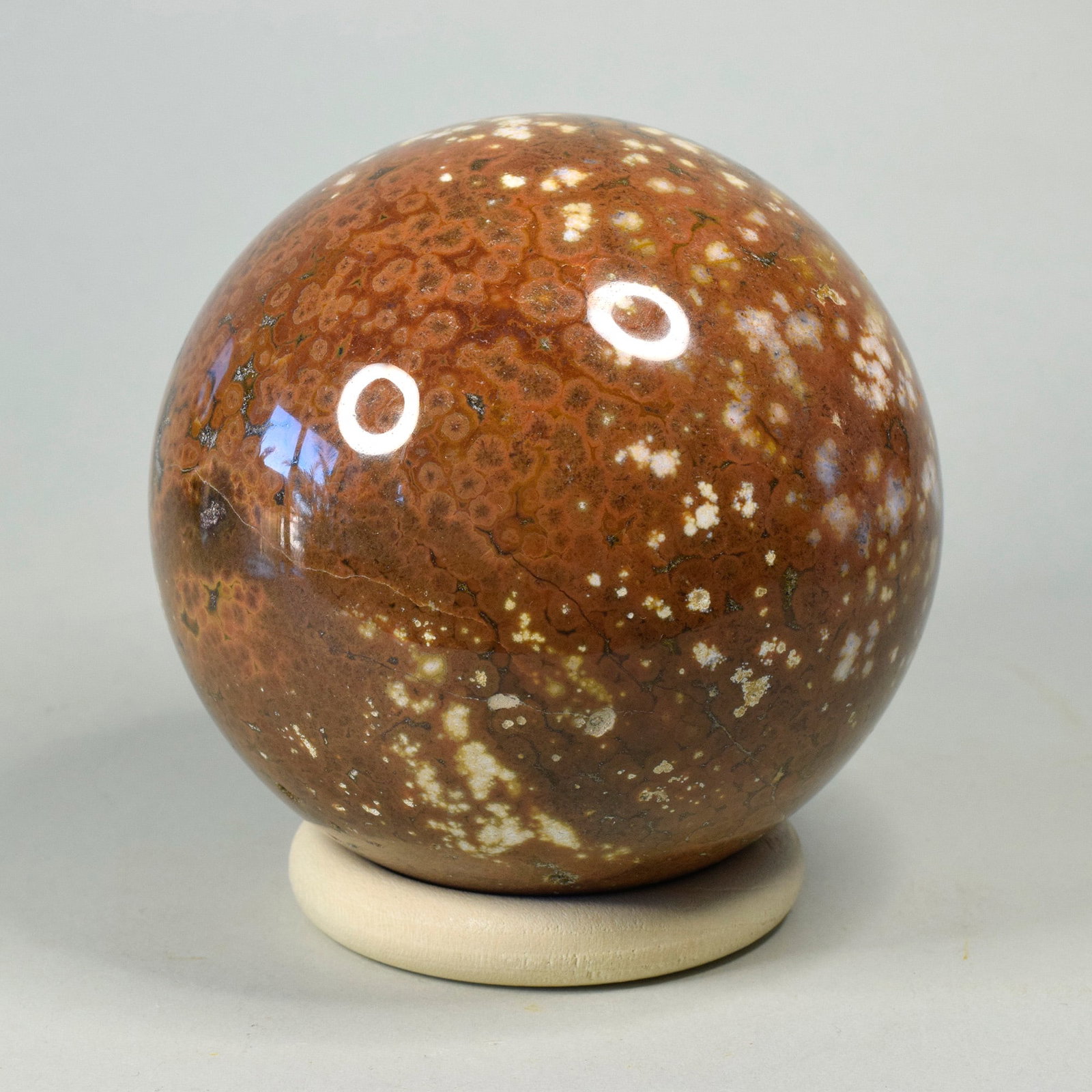 8.2 cm Polished Ocean Jasper sphere - 3