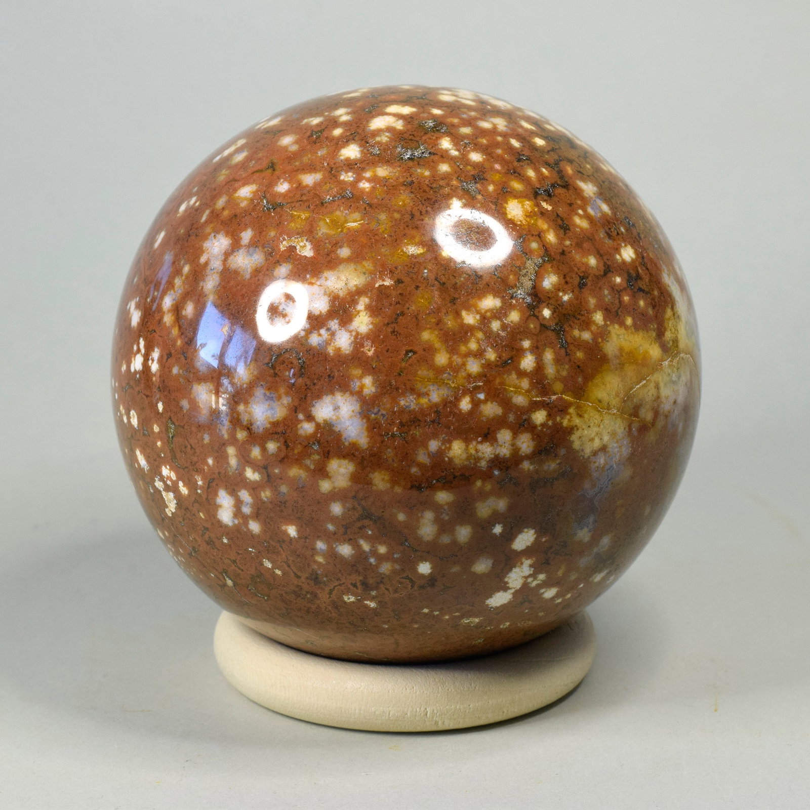 8.2 cm Polished Ocean Jasper sphere - 4
