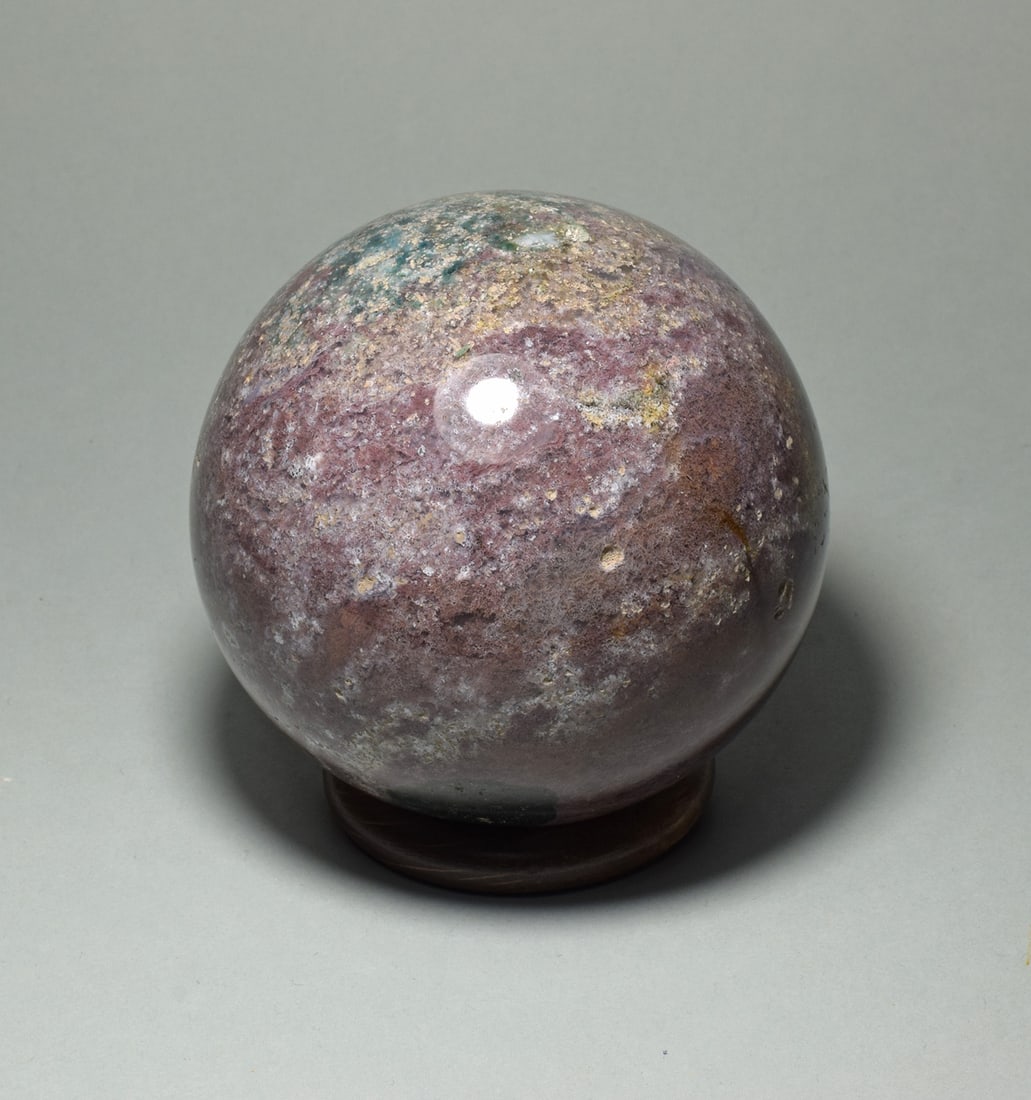 Superb 8.6 cm Polished Ocean Jasper sphere - 6