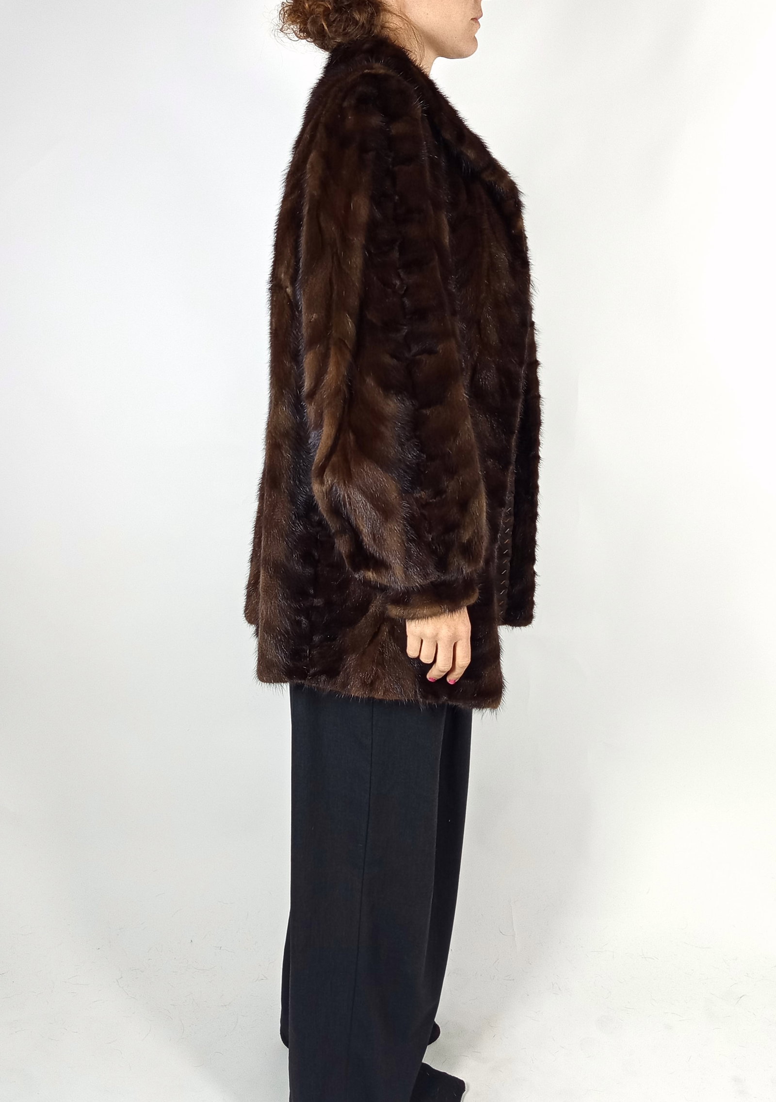 BROWN MINK FUR JACKET EU: XL ; US: 20 - 6