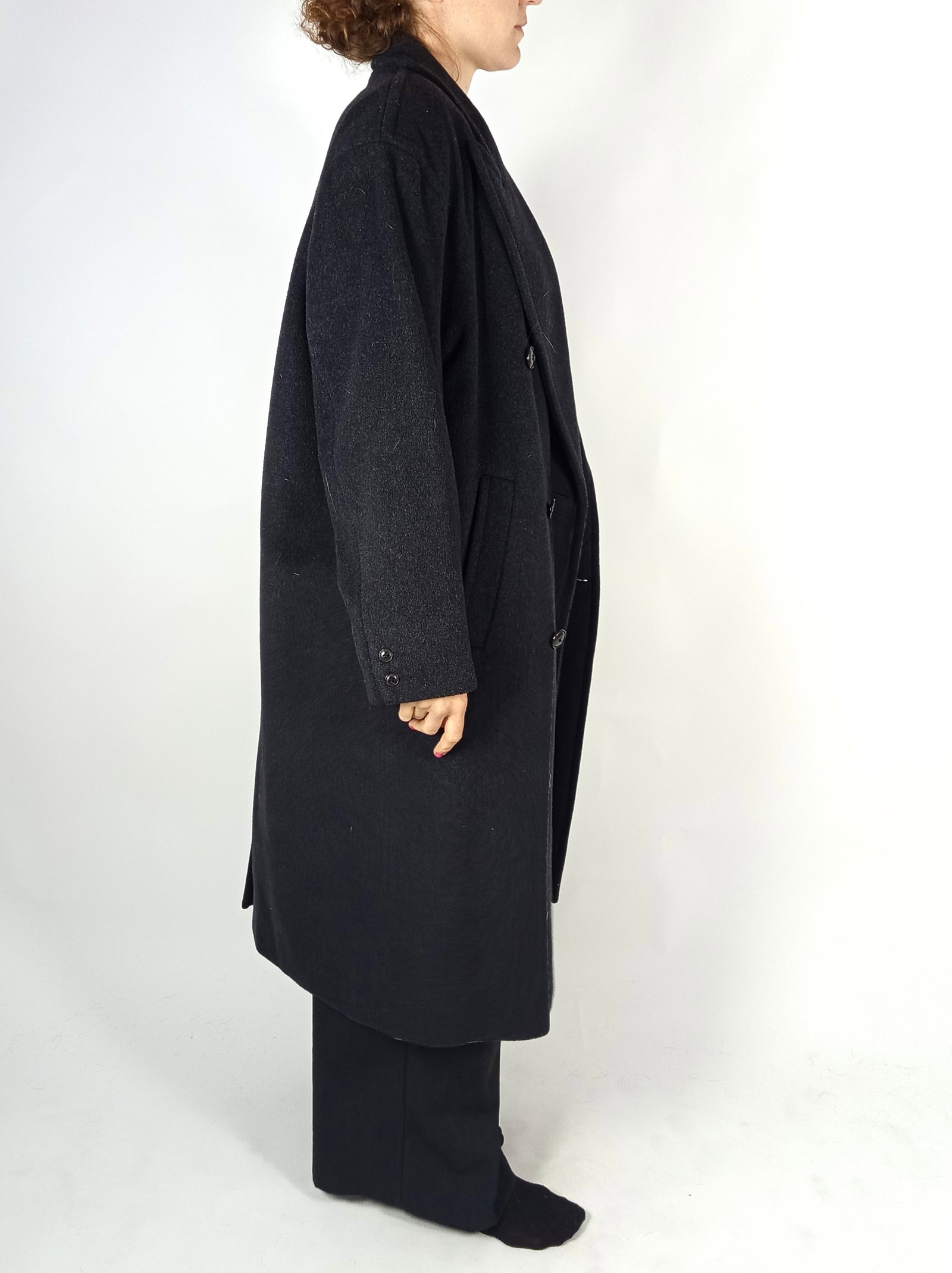 WOOL & CHASHMERE MENS COAT FUR INLAIR EU: XL ; US: 20 - 6