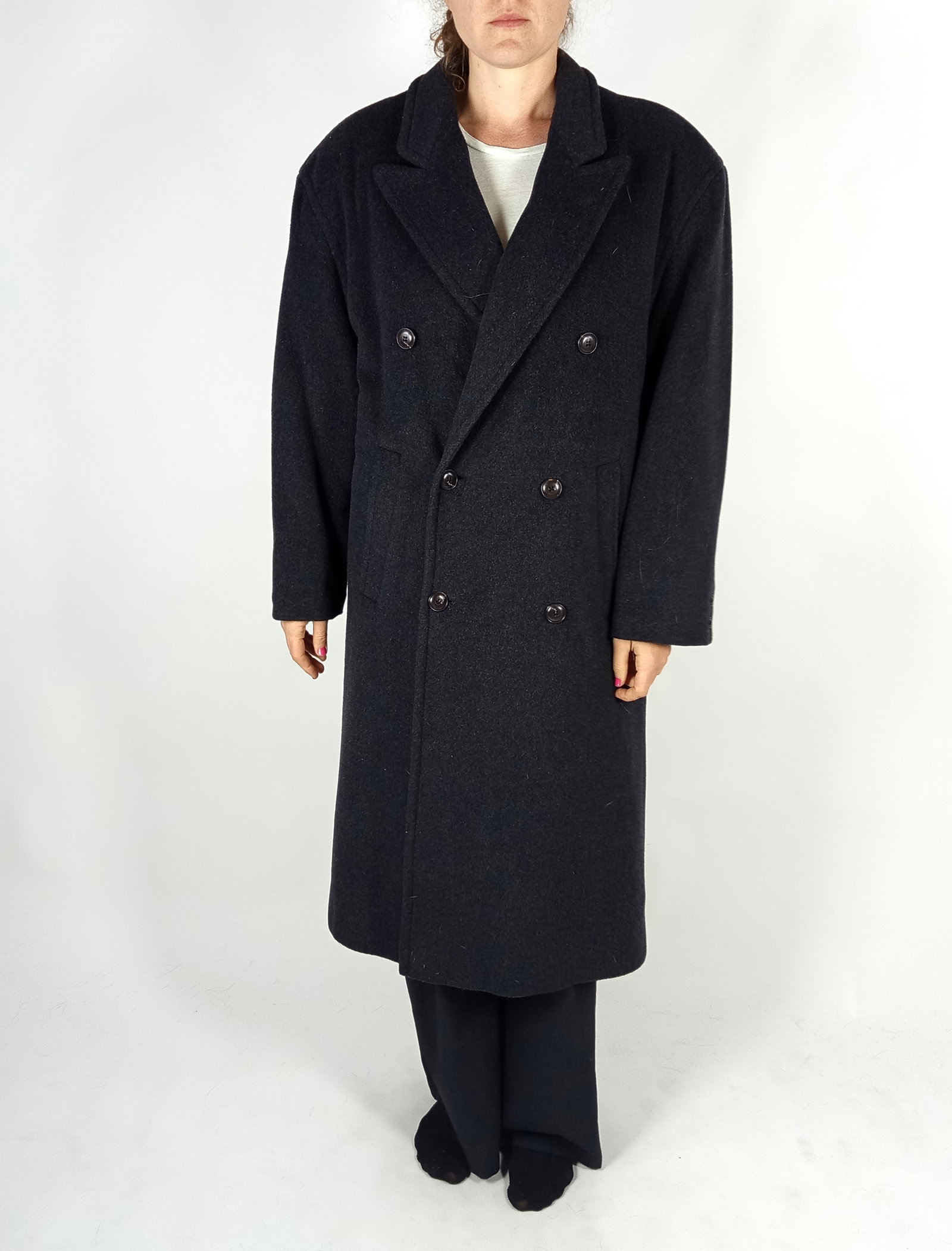 WOOL & CHASHMERE MENS COAT FUR INLAIR EU: XL ; US: 20 - 8