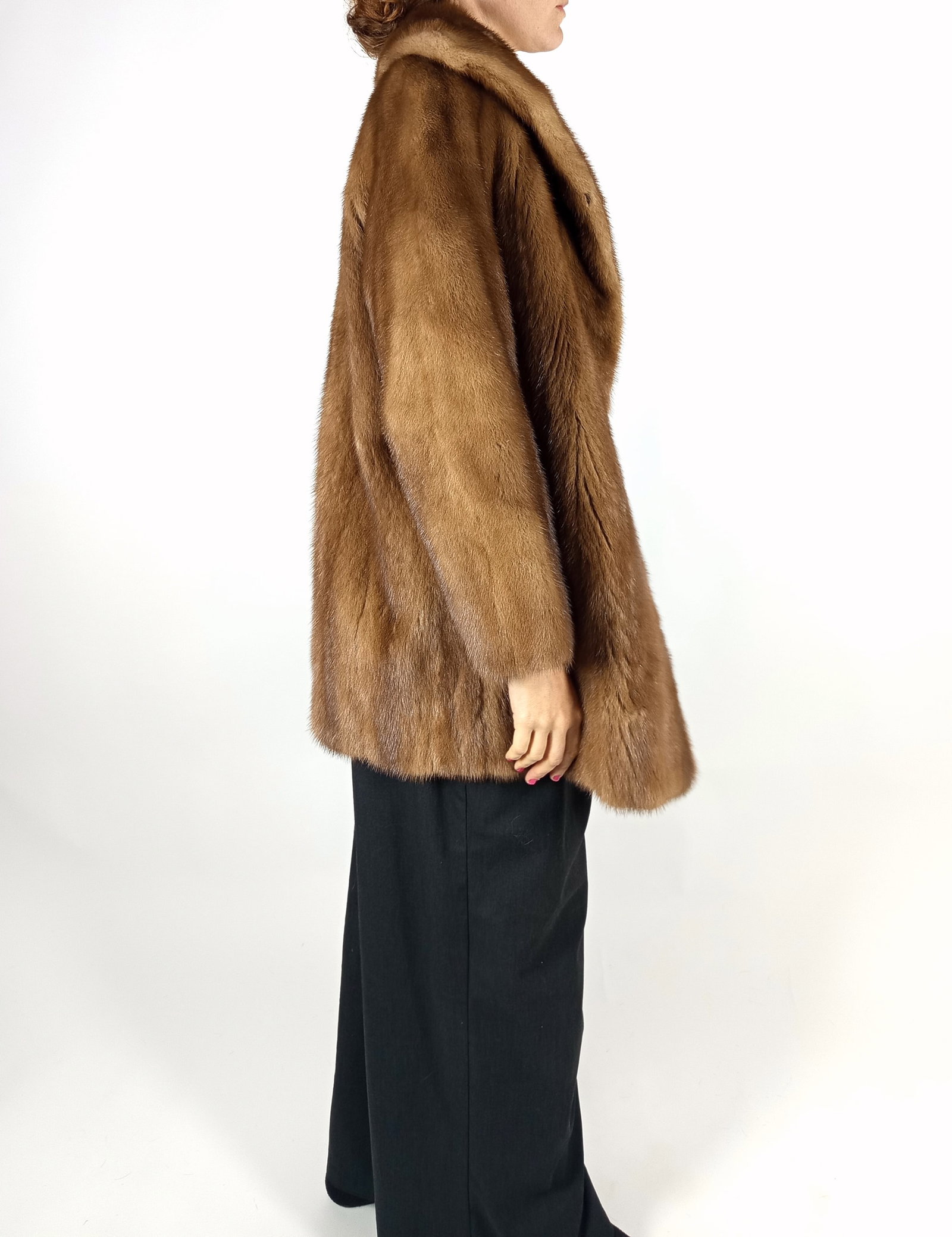 LIGHT BROWN MINK JACKET EU: L ; US: 16 - 6