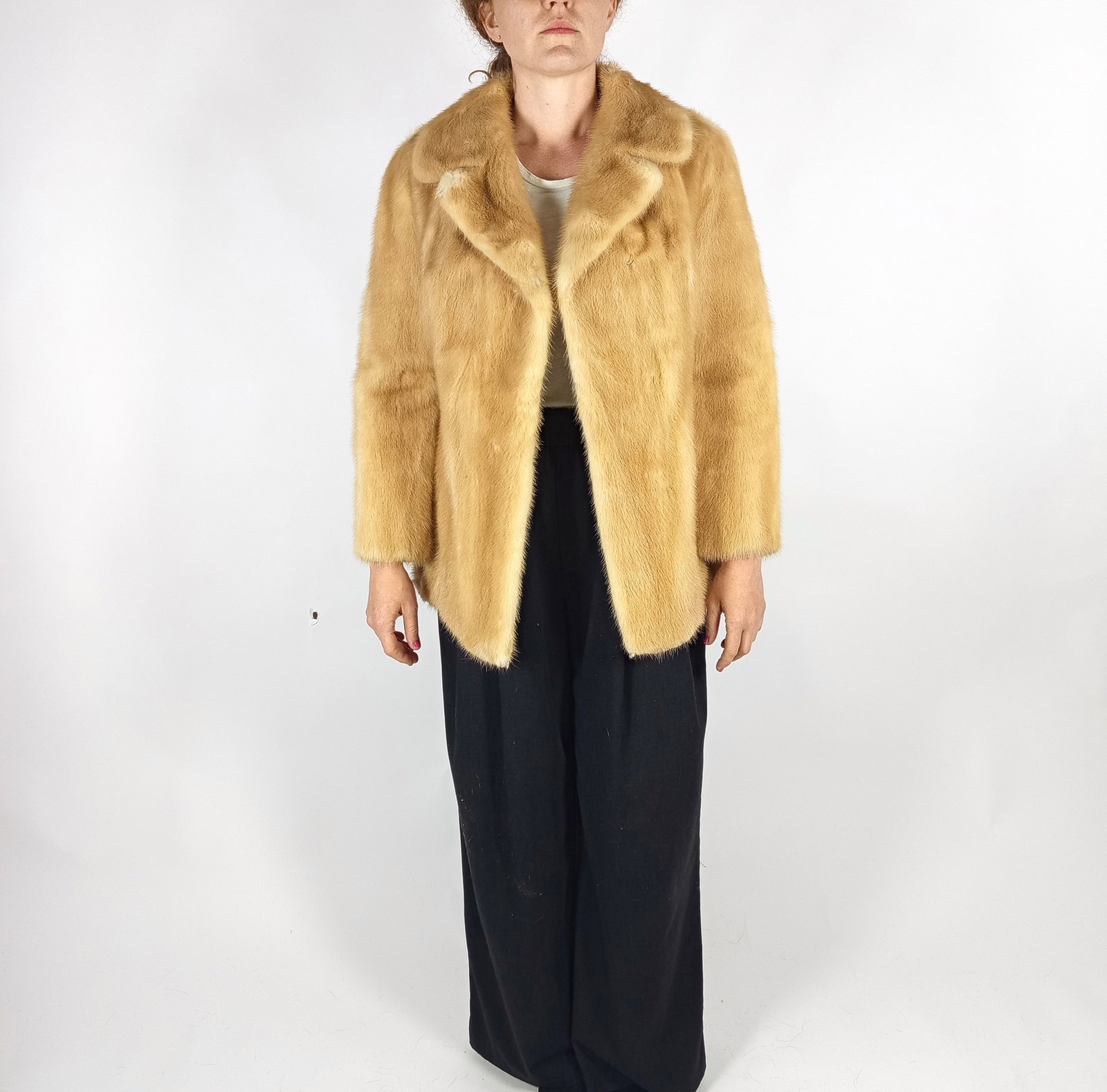 CREAM MINK FUR JACKET EU: S ; US: 6 - 5