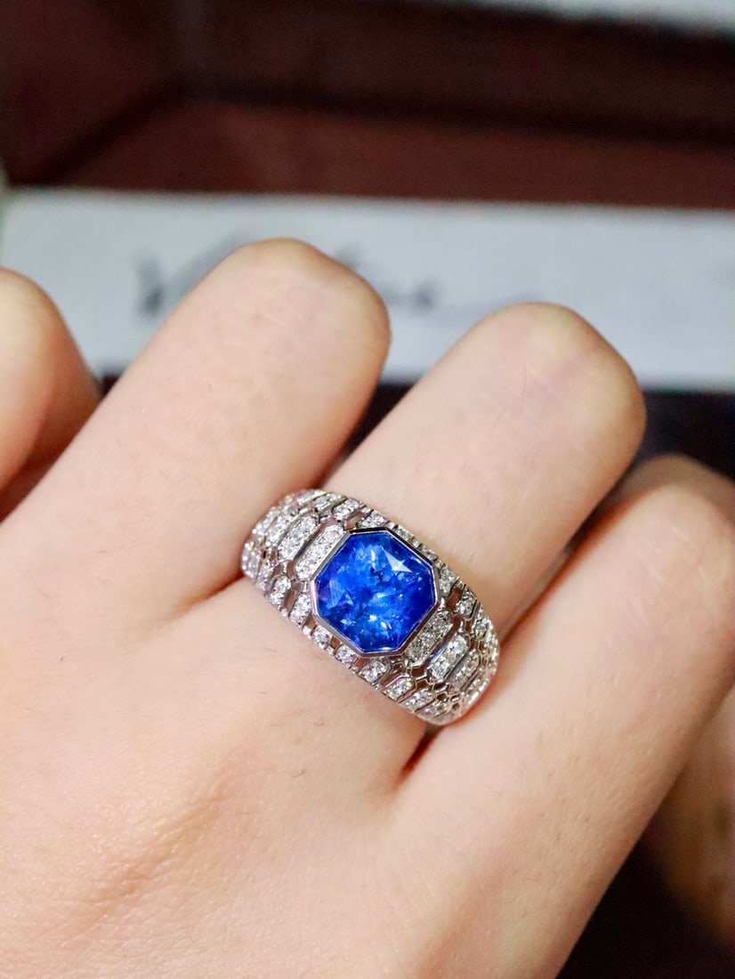 18K Gold Natural Sapphire Ring - 5