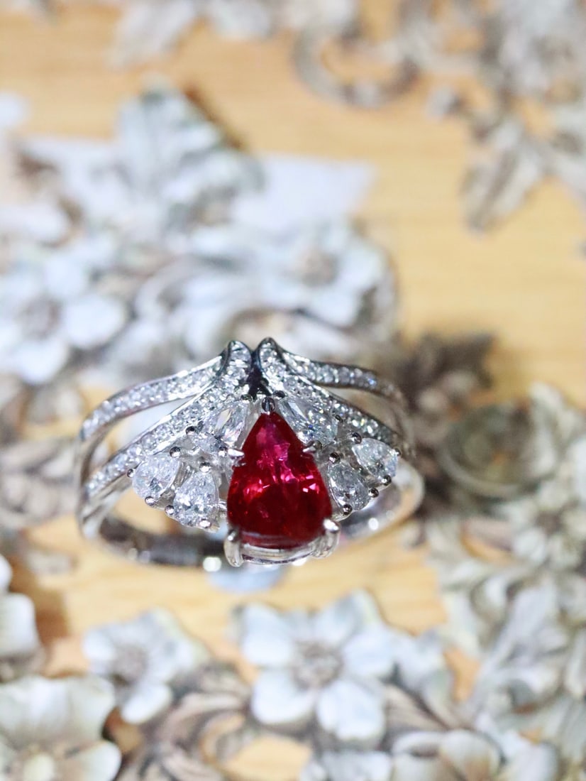 Platinum Unheated Ruby Ring - 3