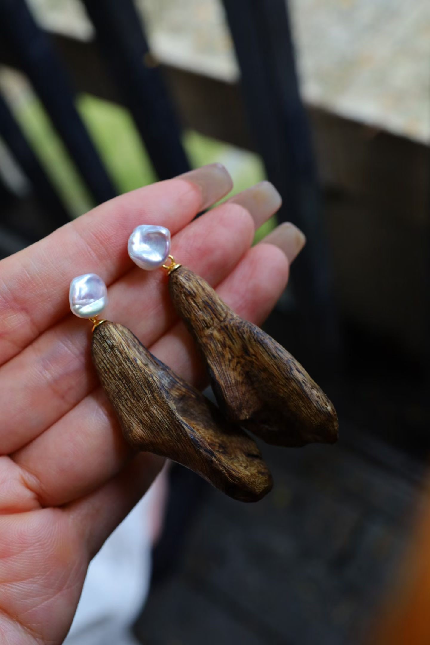 Natural Irregular Pearl Earrings - 3