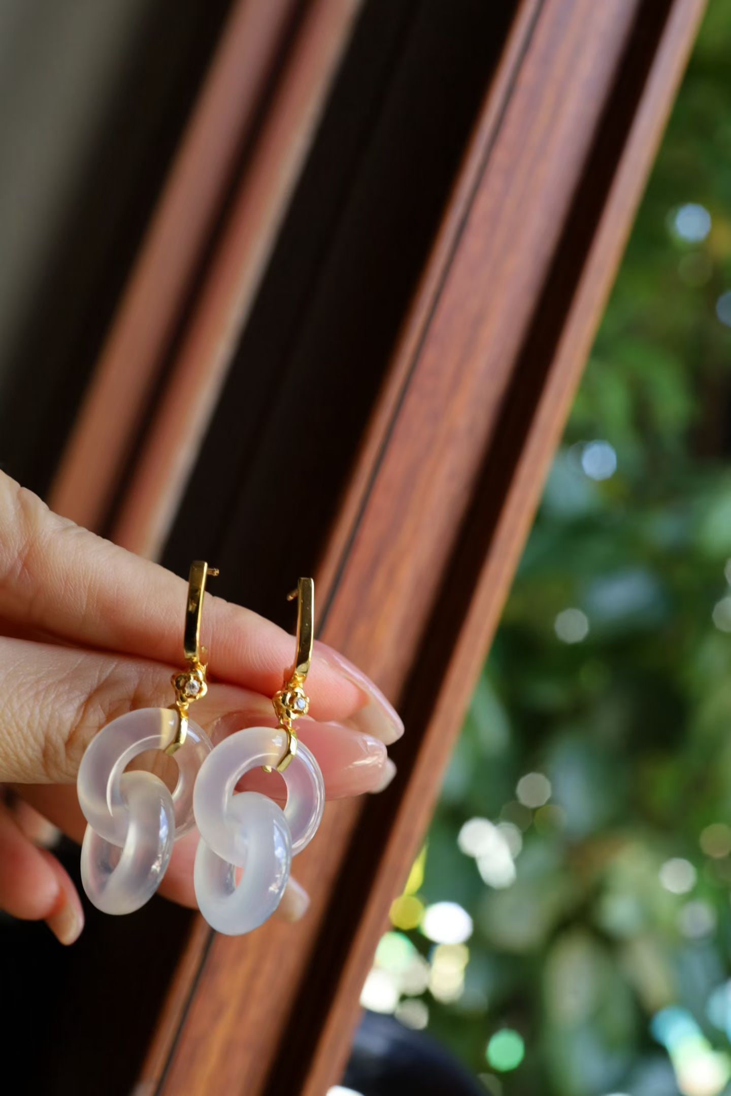 Natural Chalcedony Earrings - 4