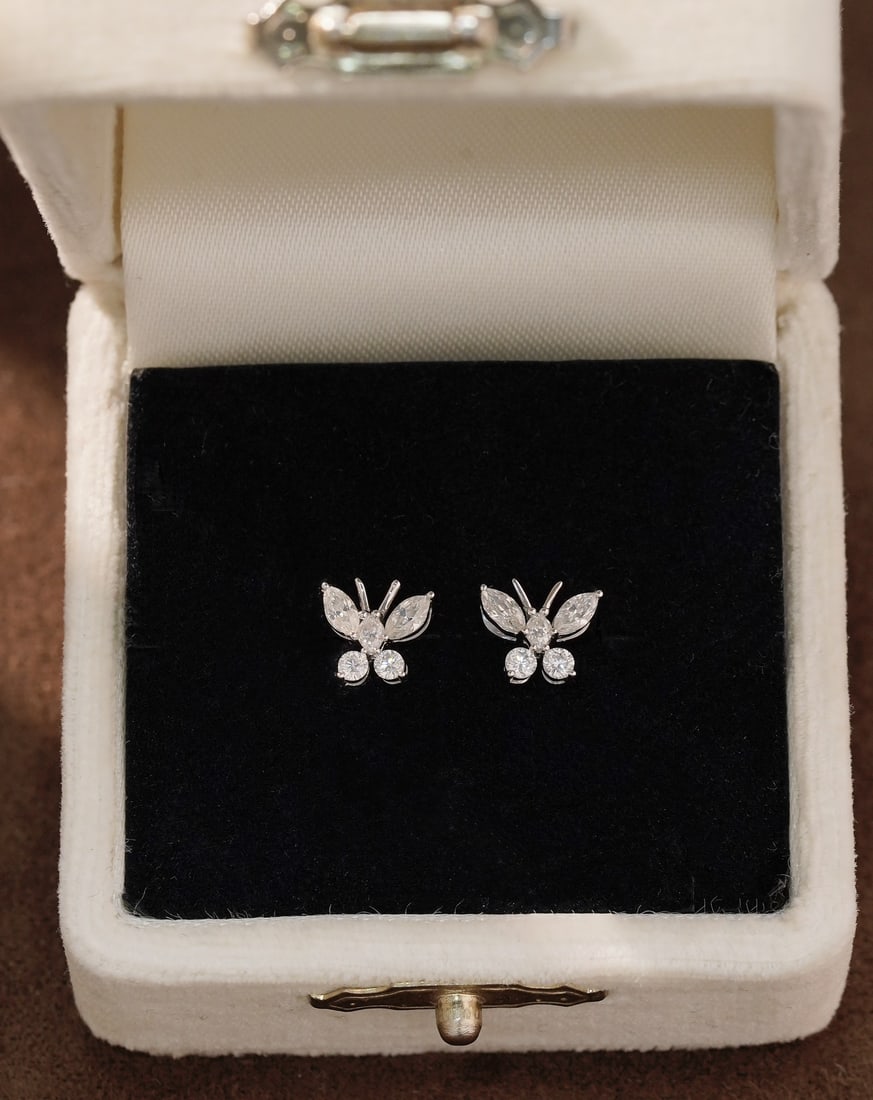 18K Gold Moissanite Earrings - 2