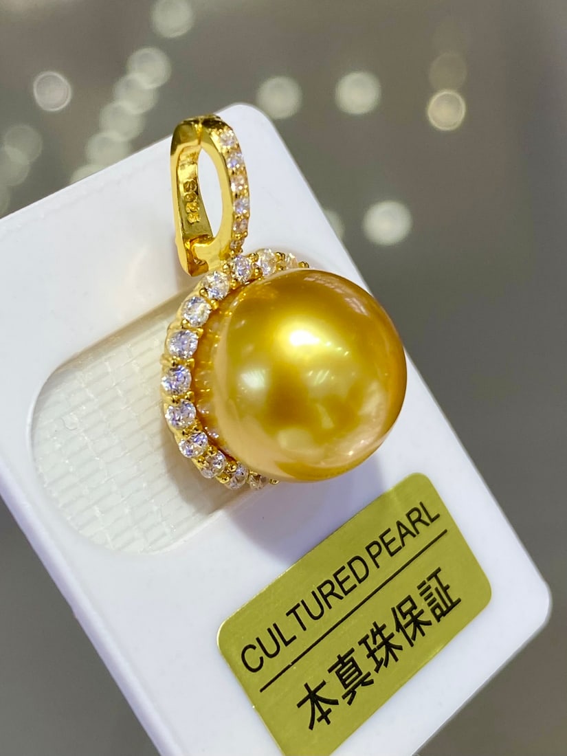 Natural Golden Pearl Necklace - 4