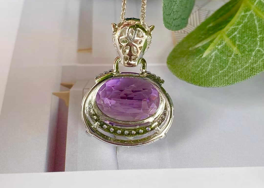 925 Silver Amethyst Pendant - 3