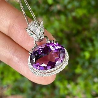 925 Silver Amethyst Pendant - 4
