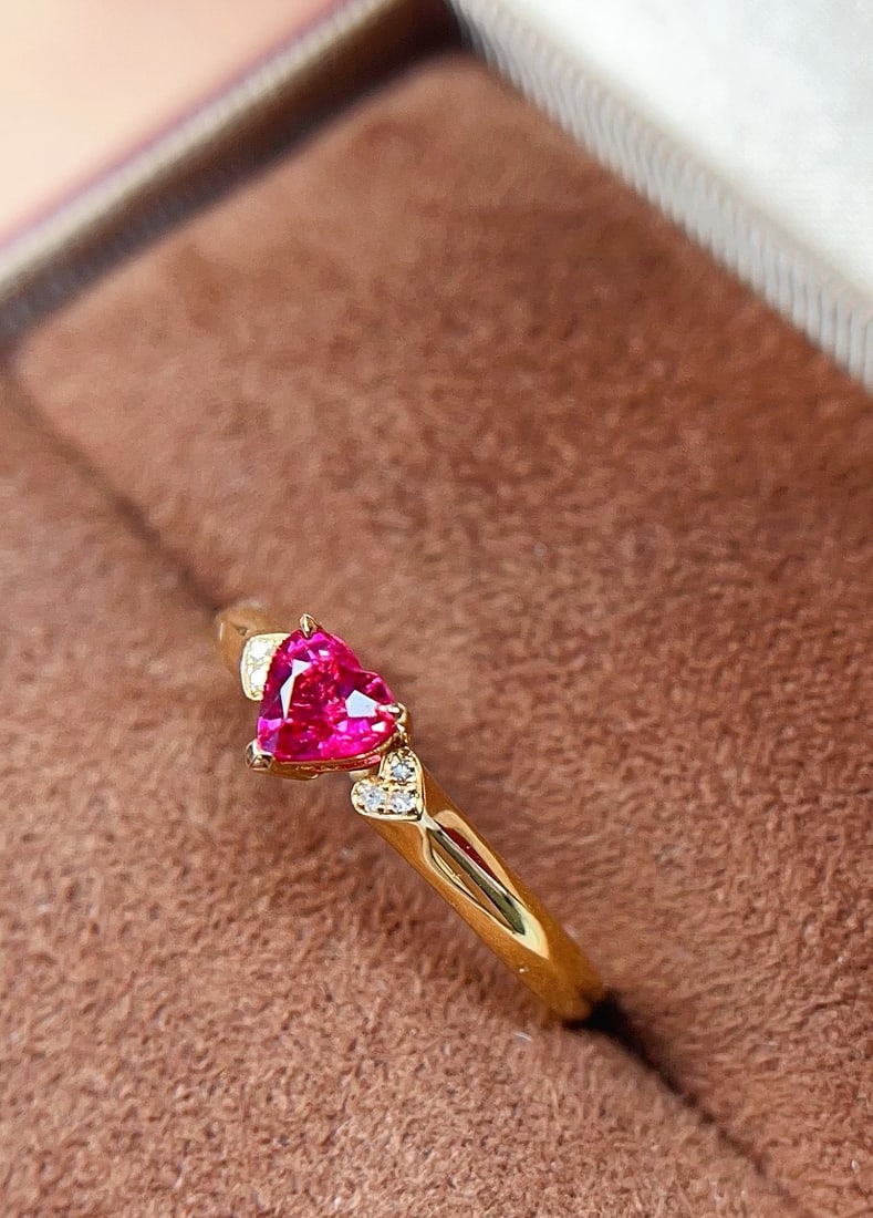 18K Gold Natural Unheated Ruby Ring - 3