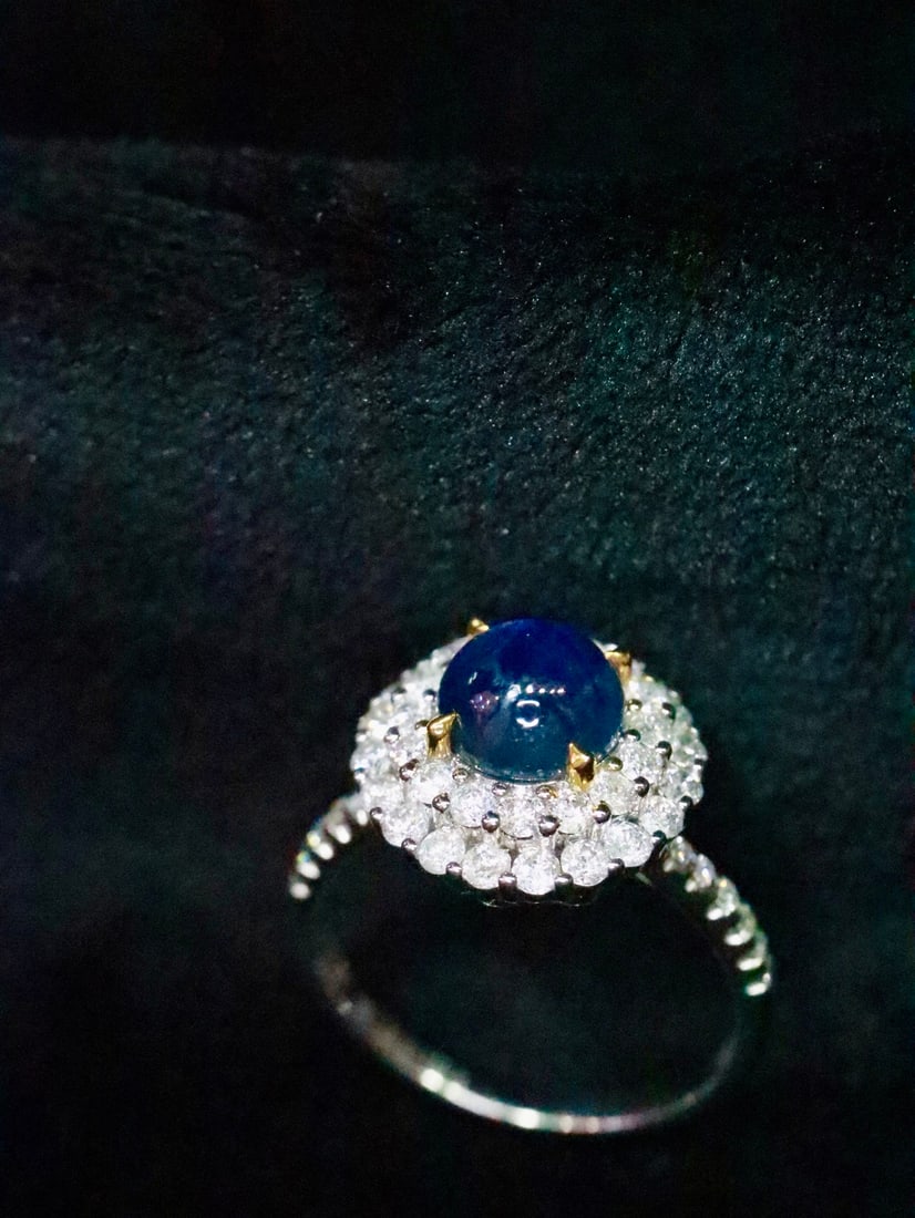 18K Gold Natural Sapphire Ring - 4