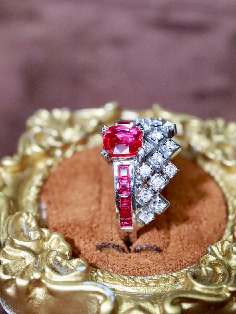 Platinum Natural Ruby Ring - 3