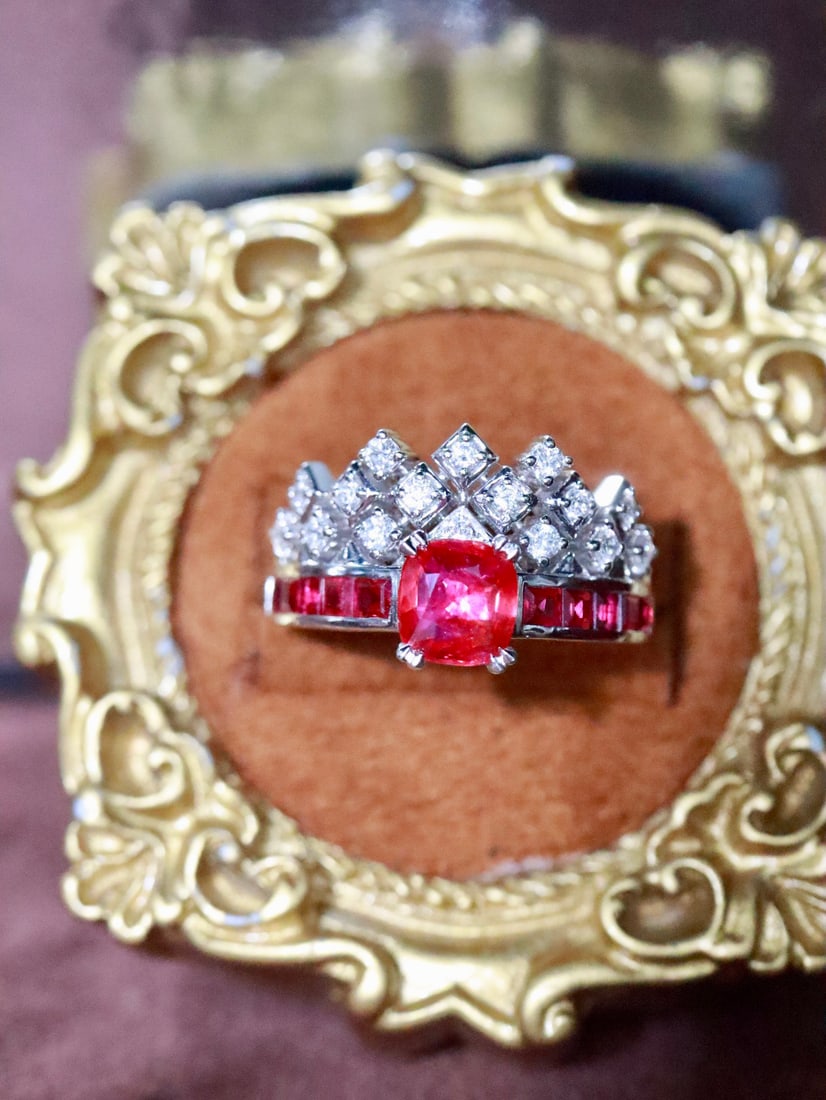 Platinum Natural Ruby Ring - 4