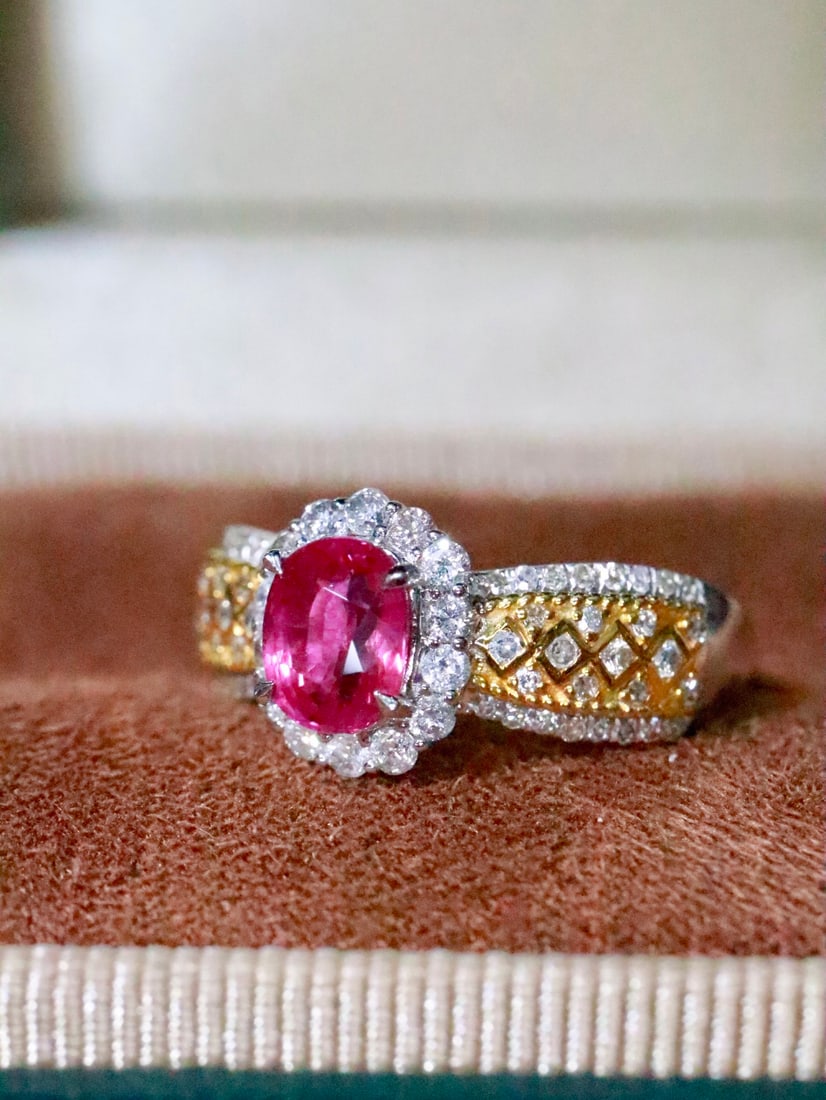 18K Gold Natural Unheated Ruby Ring - 2