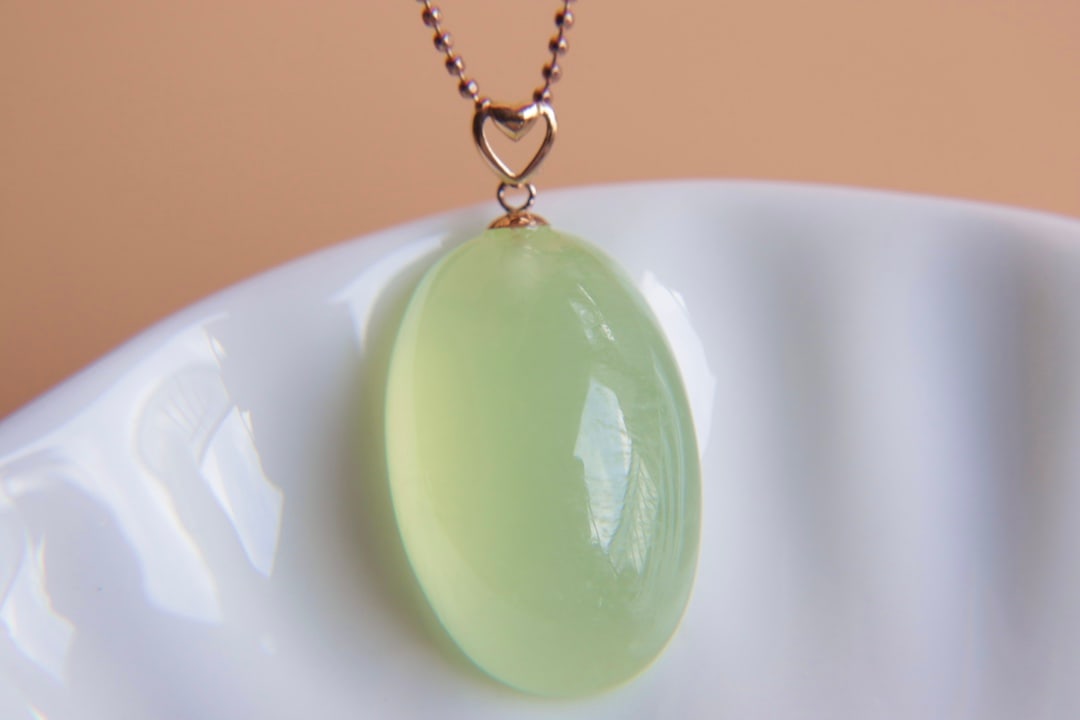 18K Gold Prasiolite Pendant - 3