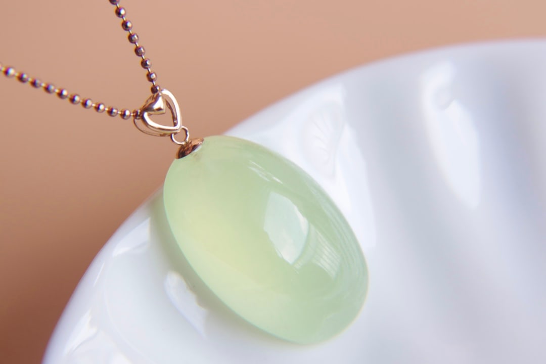 18K Gold Prasiolite Pendant - 5