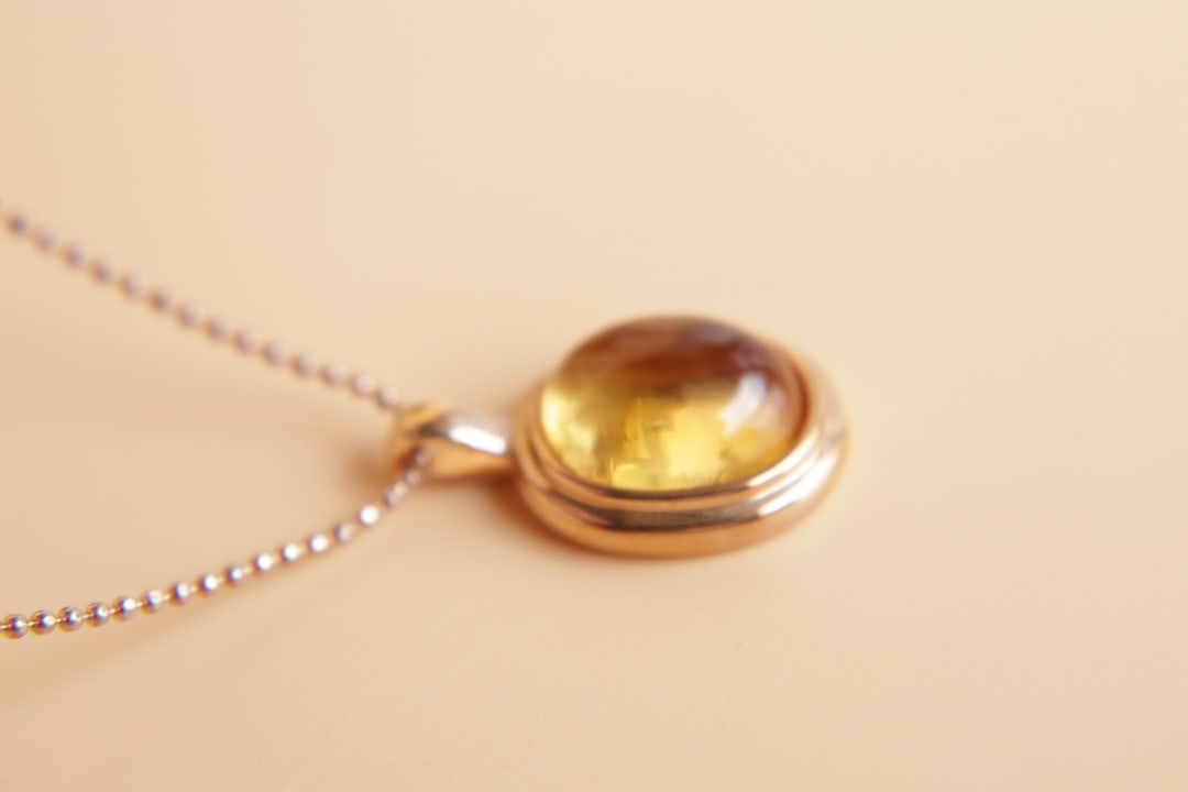 18K Gold Citrine Pendant - 2