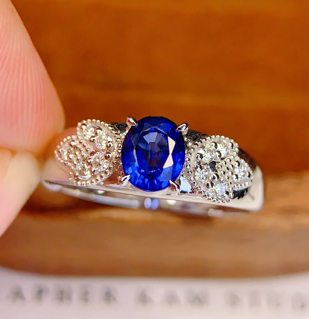 18K Gold Natural Sapphire Ring - 5