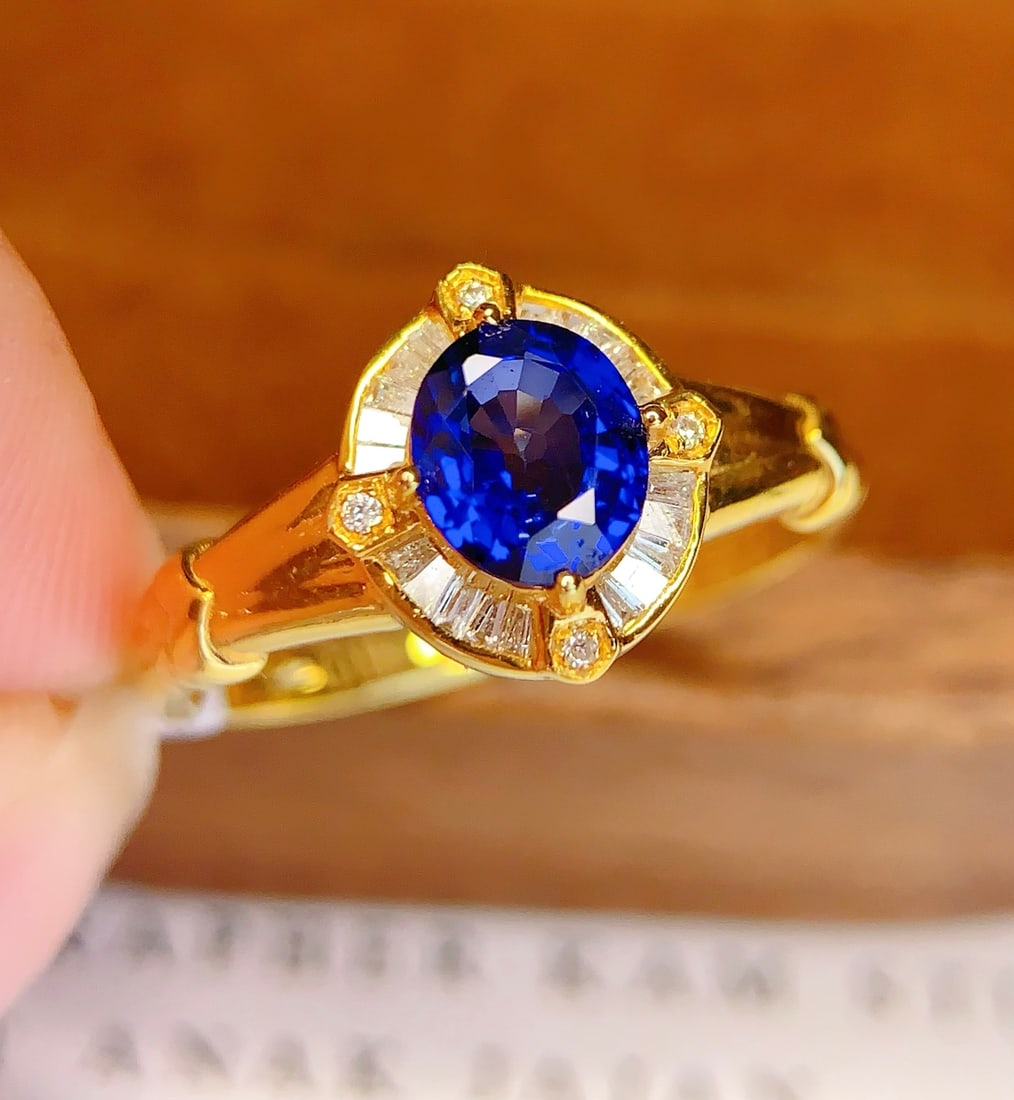 18K Gold Natural Sapphire Ring - 2