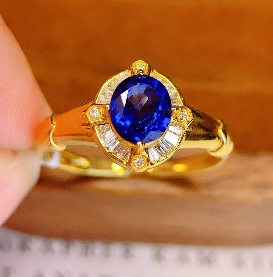 18K Gold Natural Sapphire Ring - 4