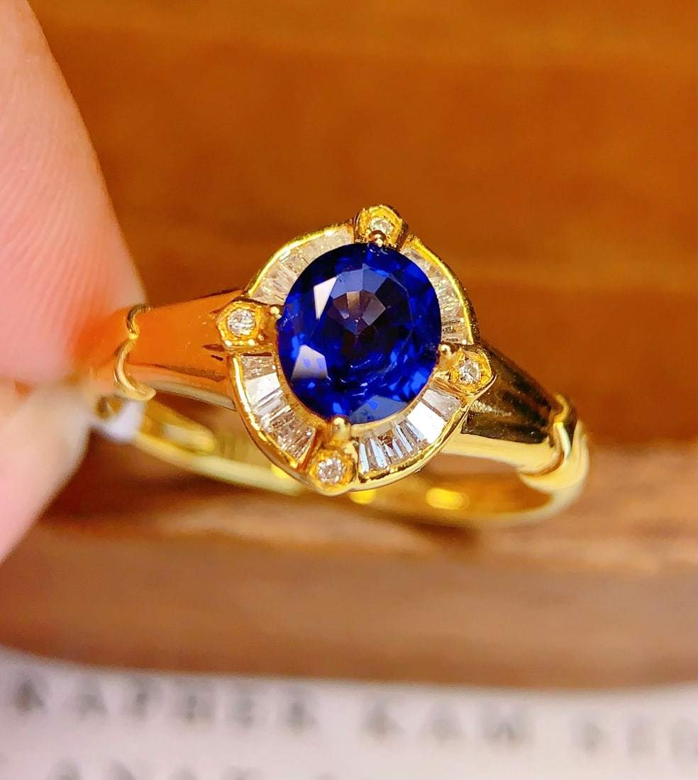 18K Gold Natural Sapphire Ring - 5