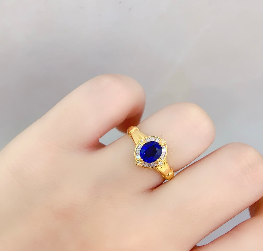 18K Gold Natural Sapphire Ring - 6