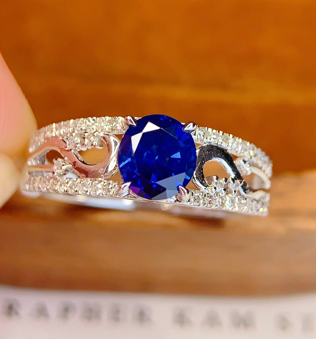 18K Gold Natural Sapphire Ring - 5